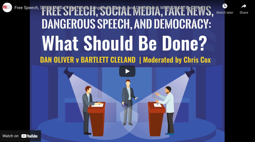 WATCH: Free Speech, Social Media, Fake News, Dangerous Speech, and Democracy: What Should Be Done?